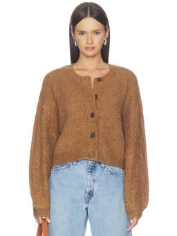 Free People - Thistle Women's Button-Up Knit Cardigan Brown