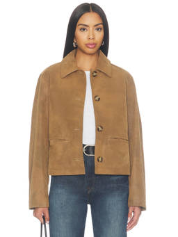 Free People - We The Free Hera Women's Faux Suede Button Jacket Tan