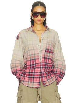 Free People - Alexi Plaid Women's Relaxed Button-Down Shirt Multi-Color