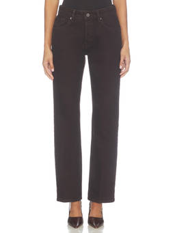 Good American - Vintage Straight Women's Mid-Waist Stretch Straight-Leg Jeans Black