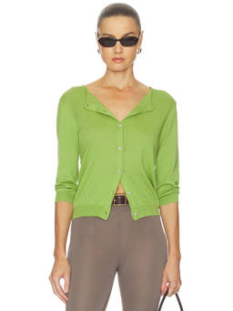 Geel - Lightweight Women's Button-Down Knit Cardigan Green