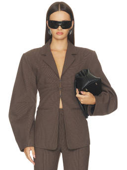 Gestuz - Lamia Women's Tailored Hook & Eye Blazer Brown