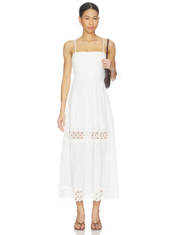 HEARTLOOM - Crochet Detail Women's Sleeveless Cotton Maxi Dress White