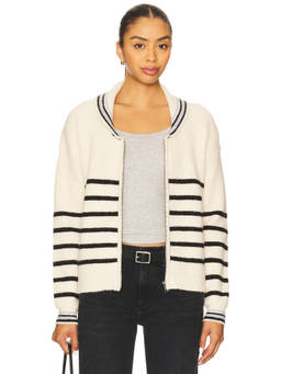HEARTLOOM - Sparrow Women's Ribbed Knit Zip-Up Cardigan Off White