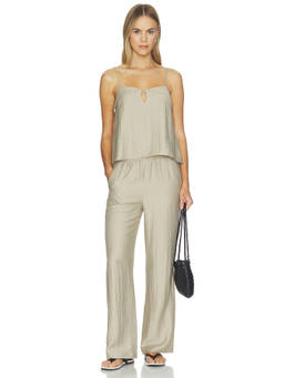 HEARTLOOM - Derby Women's Sleeveless Linen Co-ord Set Beige