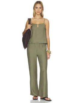HEARTLOOM - Derby Women's Linen Sleeveless Co-ord Set Green