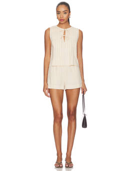 HEARTLOOM - Rianne Women's Sleeveless Tie-Up Neck Co-ord Set Off White