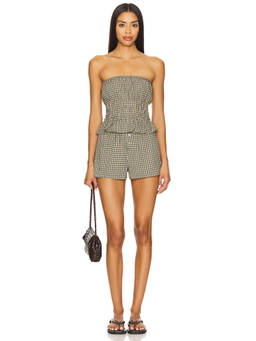 HEARTLOOM - Flora Women's Strapless Smocked Short Set Green