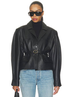 LAMARQUE - Pearl Women's Belted Leather Jacket Black
