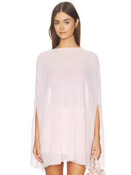 LIONESS - Aura Women's Sheer Mesh Cape Poncho Pink