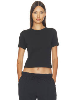 lululemon - Little Jersey Women's Stretch Crew Neck Crop T-Shirt Black