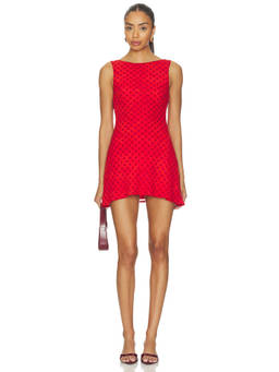 MORE TO COME - Farren Women's Sleeveless Boat Neck Mini Dress Red