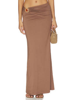 MORE TO COME - Brixton Women's Ruched Pull-On Maxi Skirt Brown
