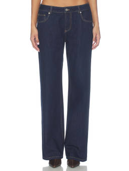 MADISON THE LABEL - Marigold Women's Mid-Waist Straight-Leg Jeans Indigo