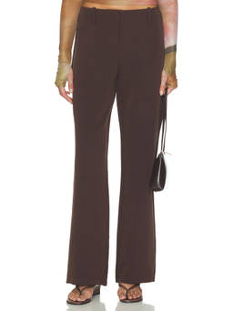MADISON THE LABEL - Brooke Women's Stretch Twill Flared Trousers Brown
