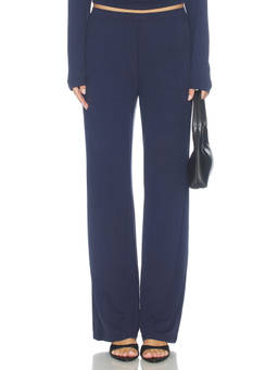 MADISON THE LABEL - Ari Women's Elastic Waist Wide-Leg Palazzo Pants Navy Blue