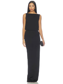 NBD - Shobha Women's Backless Cut-Out V-Neck Gown Black