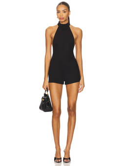 NBD - Jarrah Women's Backless Halter Neck Ponte Romper Black