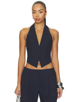 NBD - Tasnim Women's Halter Neck Cut-Out Vest Navy Blue