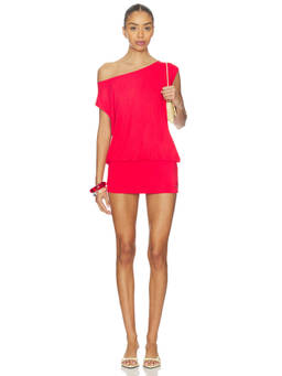 NIIHAI - Rel Women's One-Shoulder Jersey Mini Dress Red