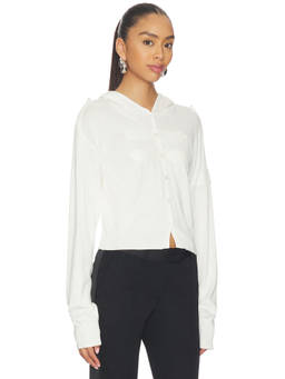 NIIHAI - Button-Up Women's Cropped Lightweight Knit Cardigan White