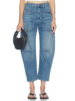 NILI LOTAN - Shon Women's Mid-Waist Knee-Stitch Straight Jeans Blue