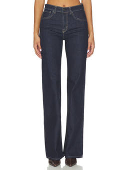 NILI LOTAN - Stretch Denim Women's Mid-Waist Straight Jeans Indigo