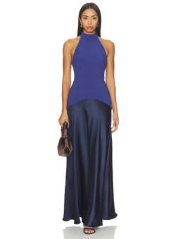 Nookie - Alice Women's Halter High Neck Maxi Dress Navy Blue