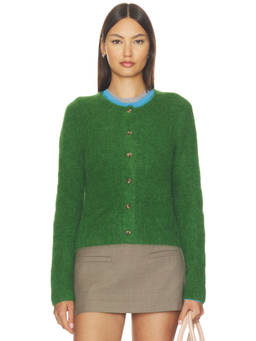 PISTOLA - Yara Alpaca Blend Women's Button-Up Shrunken Cardigan Green