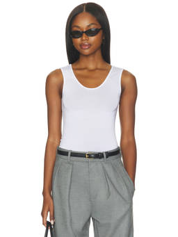 RENGGLI - Women's Sleeveless Scoop Neck Tank Top White