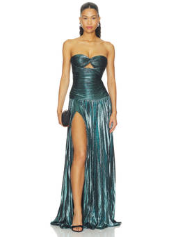 Retrofete - Monterey Women's Strapless Cut-Out Maxi Dress Green
