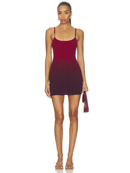 SNDYS - Odessa Women's Ribbed Knit Sleeveless Bodycon Mini Dress Red