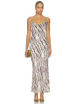SNDYS - x REVOLVE Women's Zebra Print Strappy Maxi Dress Brown