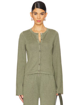 SNDYS - August Women's Button-Front Knit Cardigan Green