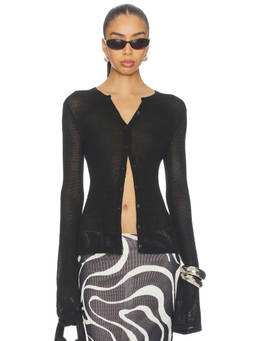 SNDYS - Hadley Women's Crochet Button-Up Cardigan Black