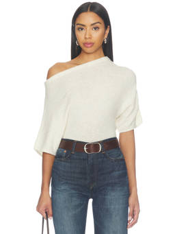 SNDYS - Wilda Women's Off-Shoulder Slouchy Knit Top White