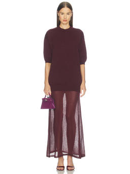 SER.O.YA - Arwen Women's Layered Knit Maxi Dress Burgundy