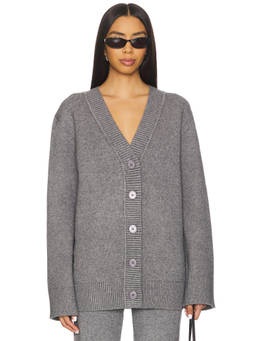 SER.O.YA - Denise Women's Button-Up V-Neck Cardigan Grey