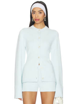 SER.O.YA - Tira Knit Women's Button-Up Tapered Waist Cardigan Blue