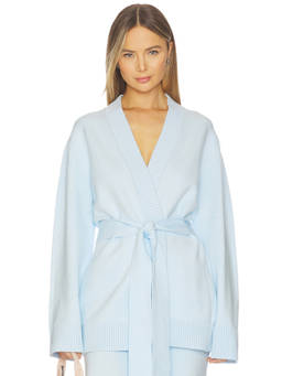 SER.O.YA - Honor Women's Belted V-Neck Open-Front Cardigan Blue