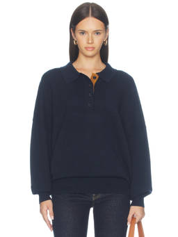 SER.O.YA - x REVOLVE Vespen Women's Button Front Collared Sweater Navy Blue
