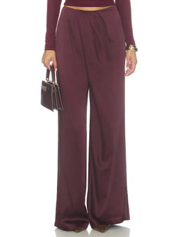 SER.O.YA - Camryn Women's High-Waist Wide-Leg Palazzo Pants Burgundy