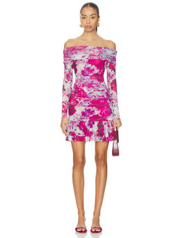 Steve Madden - Berkely Women's Floral Off Shoulder Bodycon Mini Dress Pink