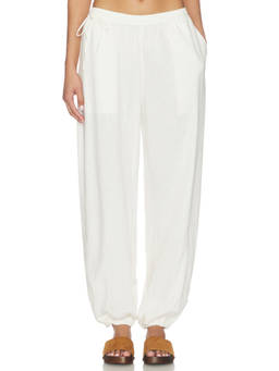 Steve Madden - Divinia Women's Linen Blend Relaxed Joggers Off White