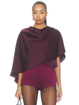 Steve Madden - Valery Women's Cape Sleeve Mock Neck Top Burgundy