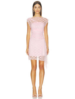 Sovere - Blyth Women's Polka Dot Mesh Mini Dress Pink
