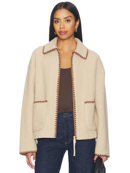 Varley - Ruiko Women's Zip-Through Teddy Fleece Jacket Beige
