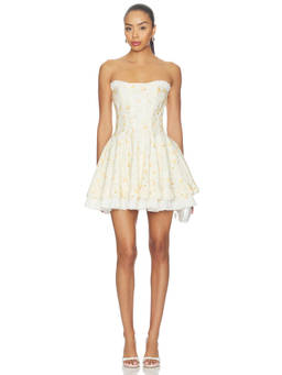 V. Chapman - Kristopher Brock Women's Corset Lace-Up Mini Dress Off White