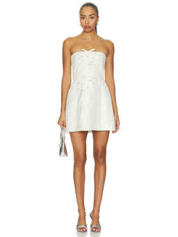 V. Chapman - Kimberlina Women's Strapless Brocade Corset Mini Dress Off White