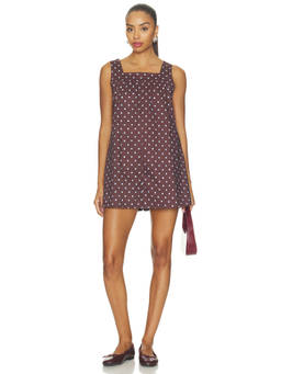 WeWoreWhat - Square Neck Women's Polka Dot Poplin Romper Brown